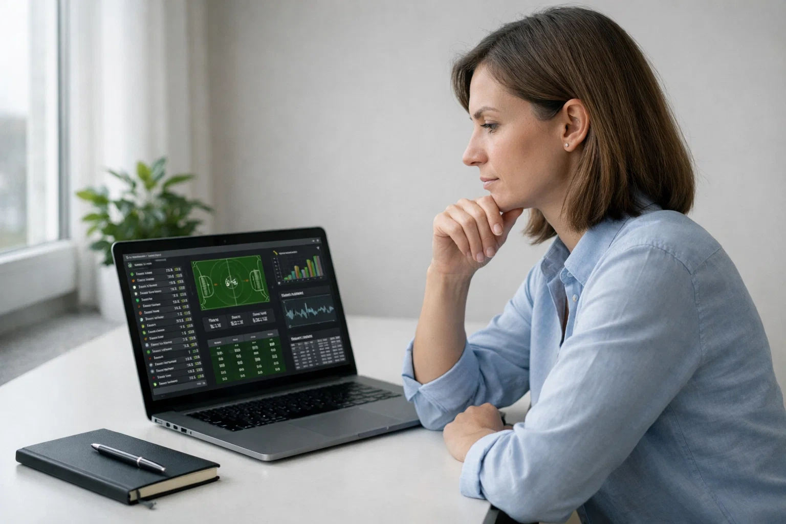 Focused individual demonstrating disciplined approach to football betting analysis